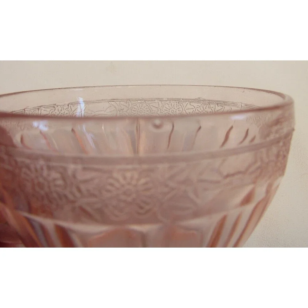 Jeannette Adam Pink Floral Square Depression Era Coffee/Tea Cup - Picture 4 of 6